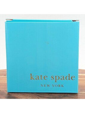 Kate Spade Garden Drive Turquoise Lacquer Square Box w Gold Bow Accent 4”